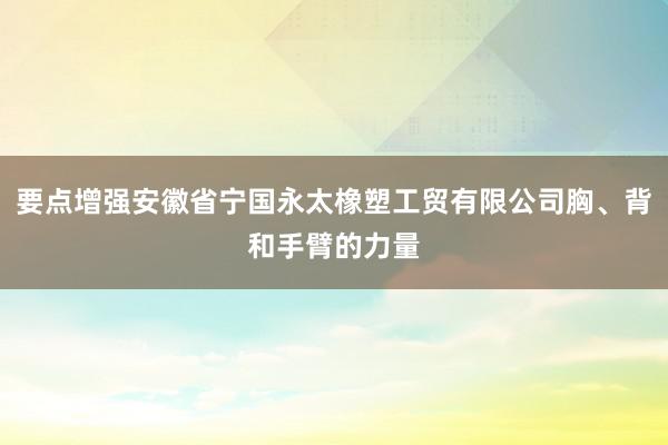 要点增强安徽省宁国永太橡塑工贸有限公司胸、背和手臂的力量
